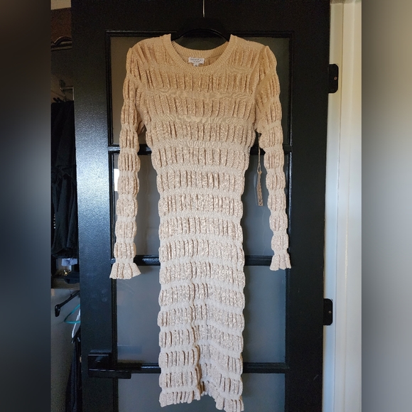 Current Air Dresses & Skirts - Brand new gold sparkly sweater dress size S